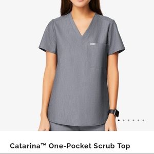 FIGS Catarina One-Pocket Scrub Top - Graphite